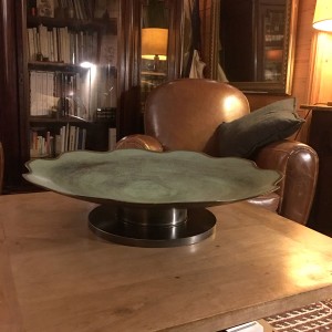 coupe en acier poli vert antique